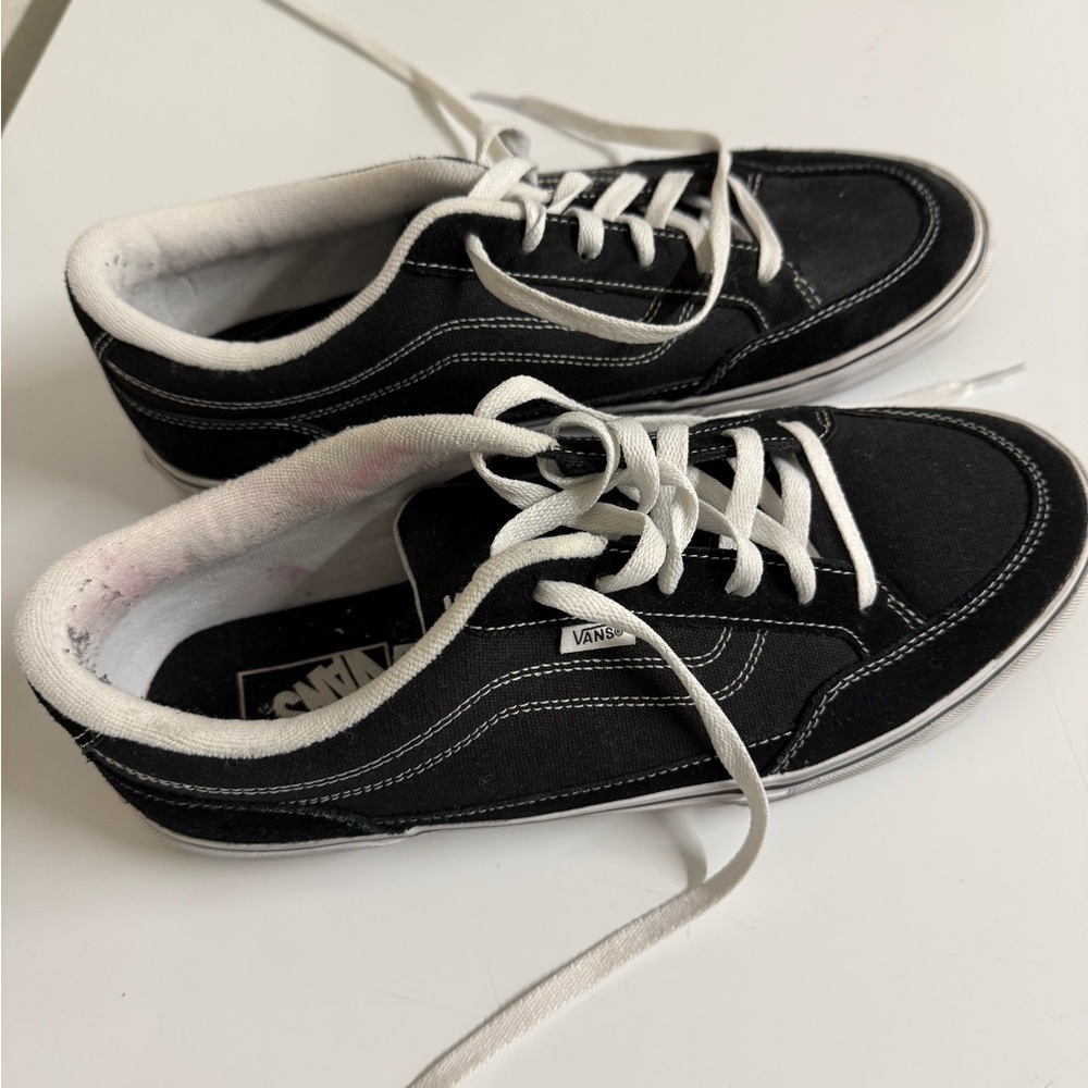 Vans Men's Black and White Canvas Sneakers - Picture 3 of 7